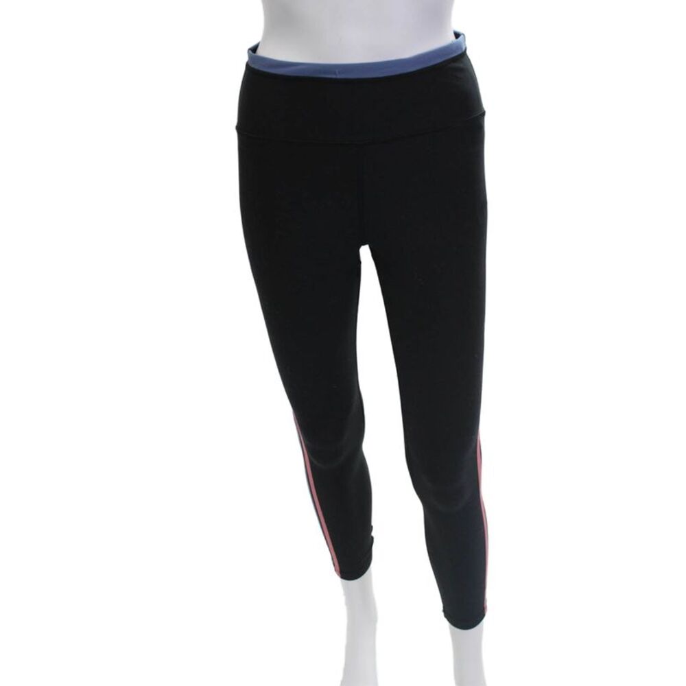 Johnny Was Women Ankle Striped Black Leggings Size S